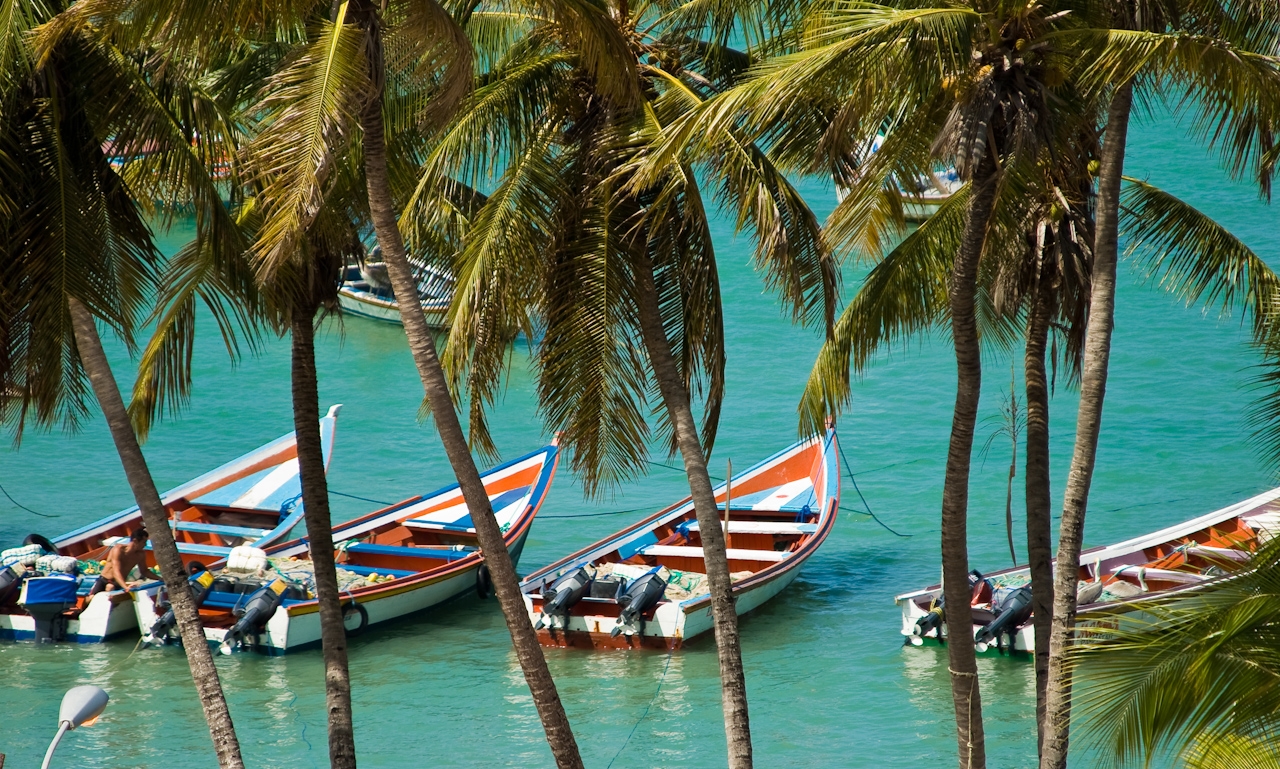 Остров Маргарита, Венецуела, рибарски лодки и лодки за разходки